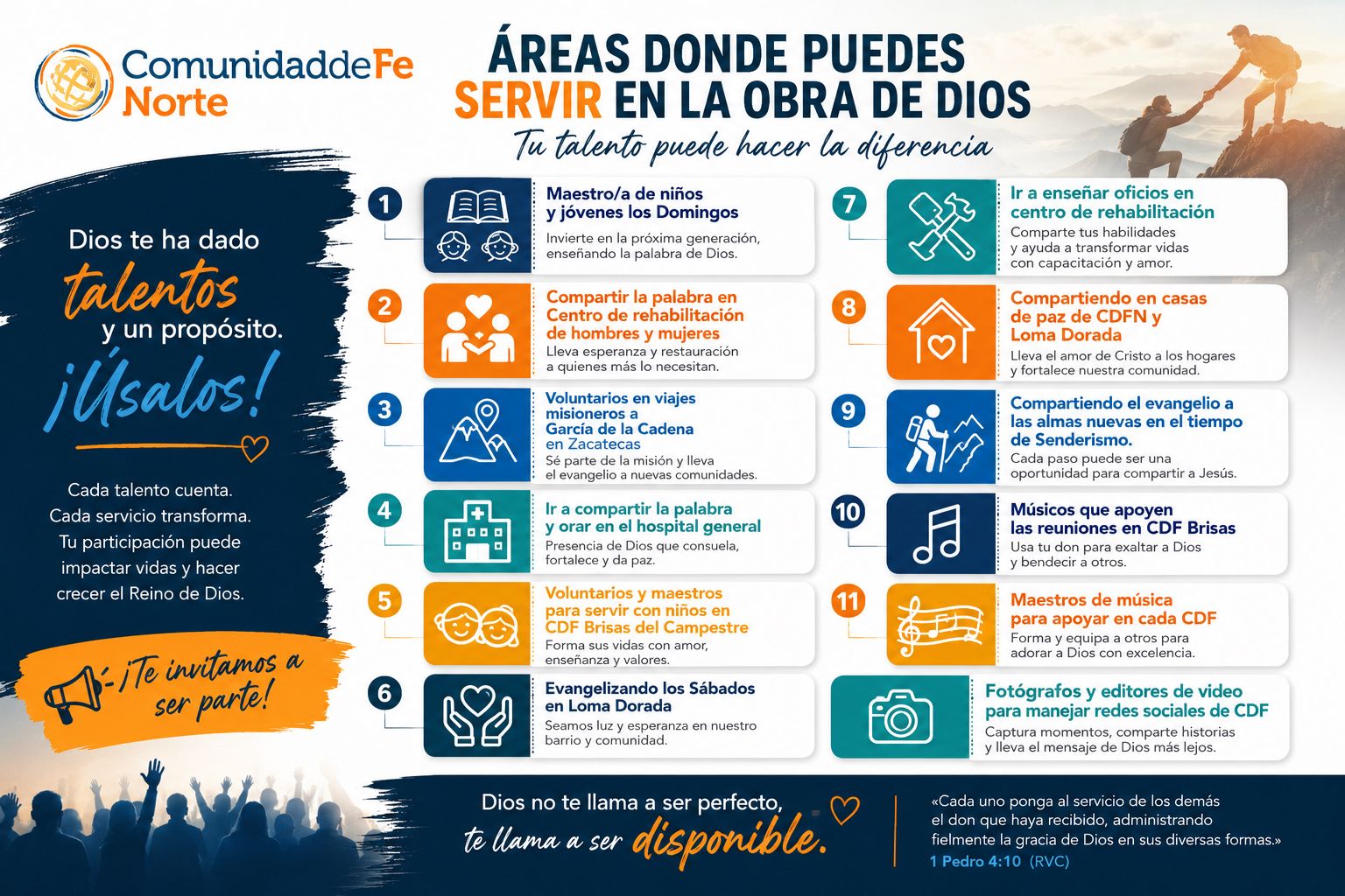 Anuncio: Áreas donde puedes servir
