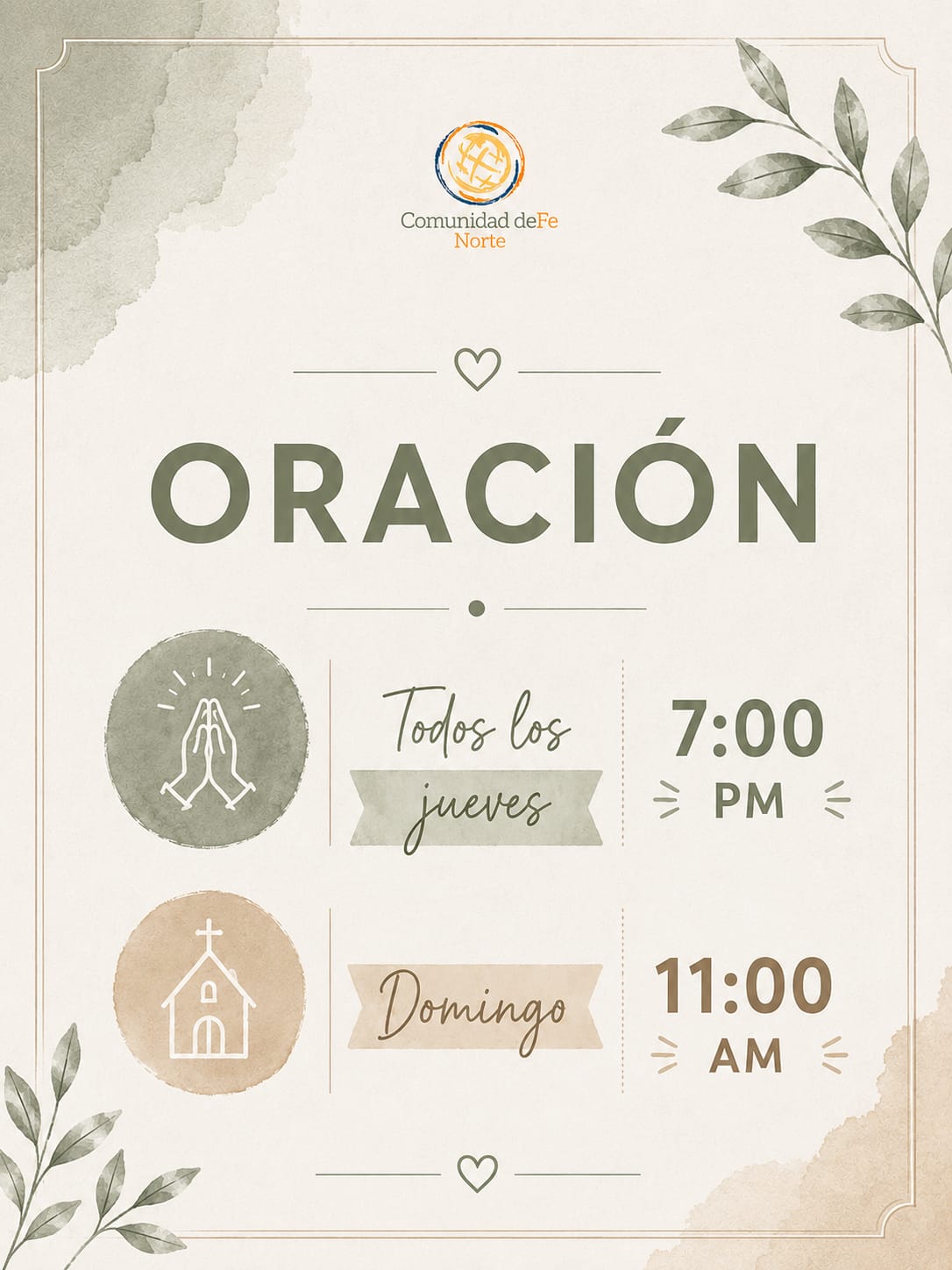 Anuncio: Reuniones de oración