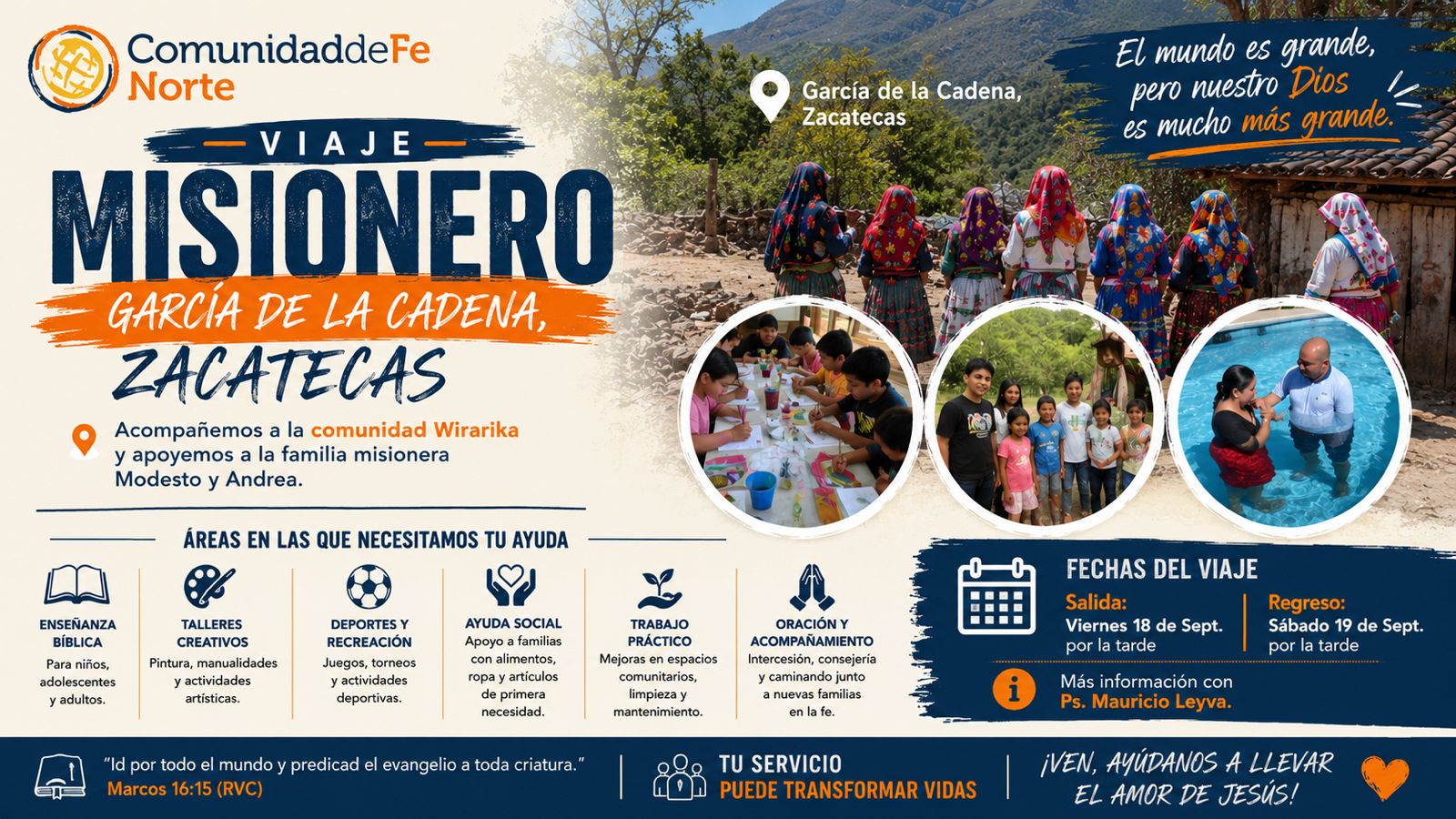 Anuncio: Viaje misionero a García de la Cadena